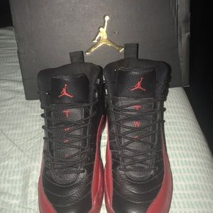 AIR JORDAN 12 RETRO BG BLACK/VARSITY RED